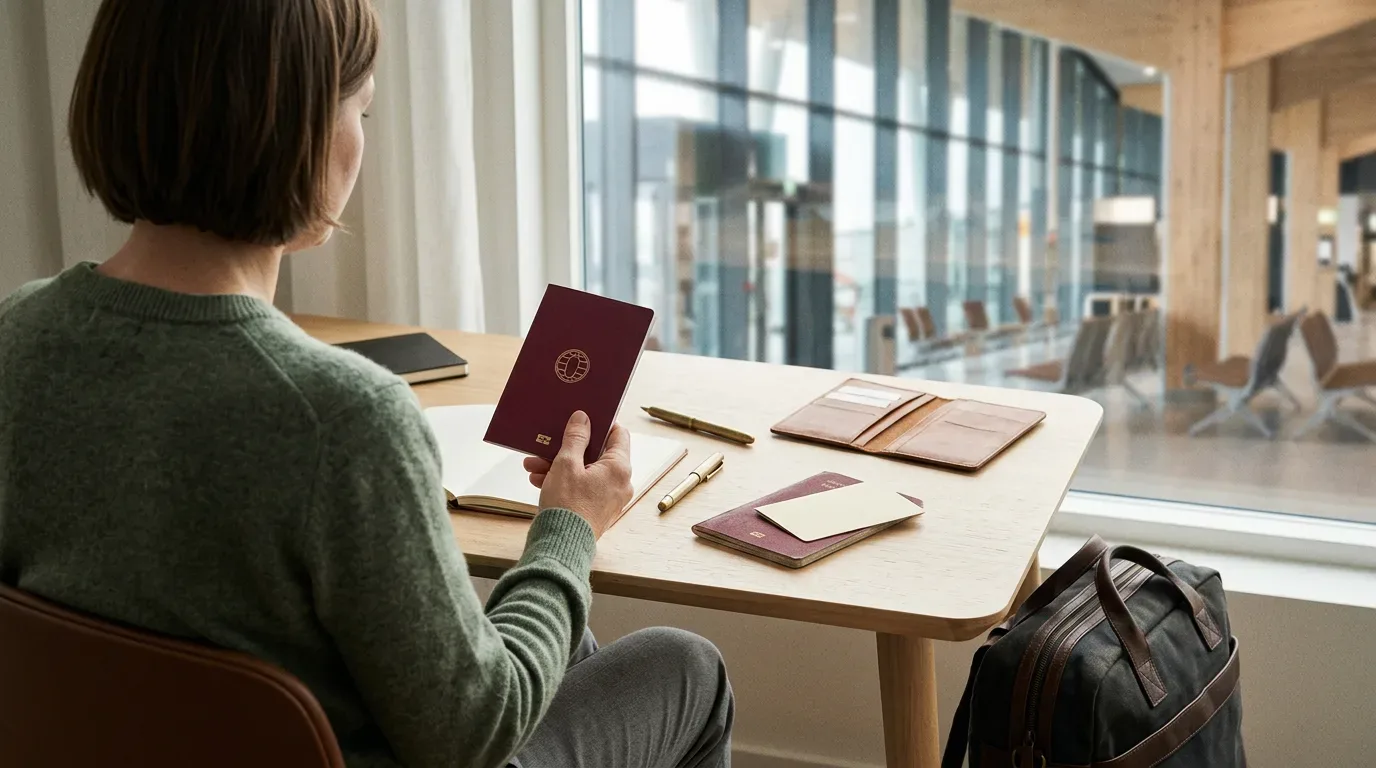 Russian biometric international passport and Swedish travel documents